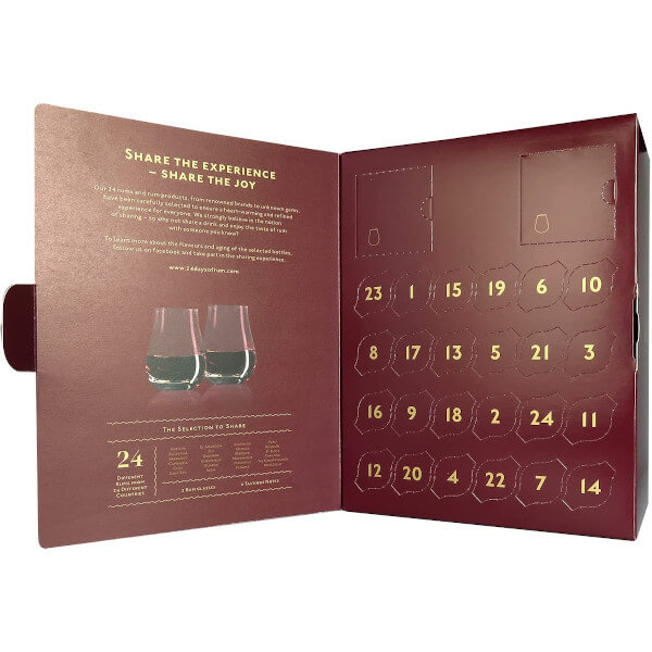 Calendrier de L'avent 24 days Rhum 24x2cl + 2 verres