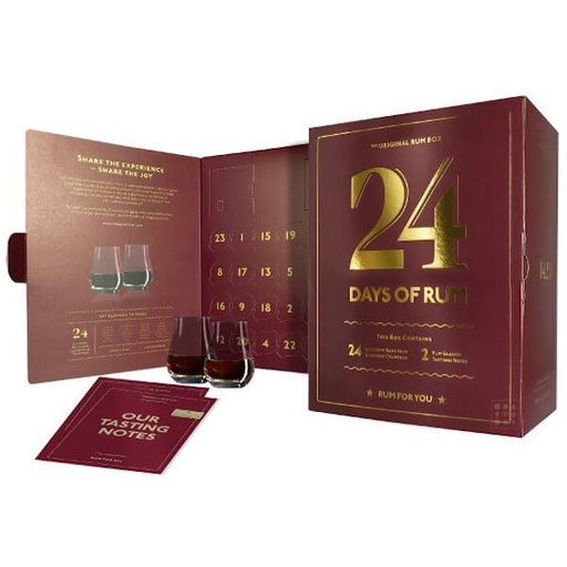 Calendrier de L'avent 24 days Rhum 24x2cl + 2 verres